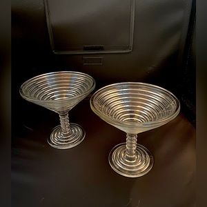 Pair of Vintage Anchor Hocking “Manhattan” Art Deco Cocktail Glasses